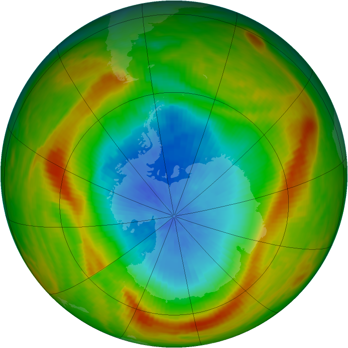 Antarctic ozone map for 28 October 1981